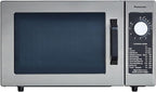 Panasonic NE-1025F Compact Light-Duty Countertop Commercial Microwave Oven with 6-Minute Electronic Dial Control Timer, Bottom Energy Feed, 1000W, 0.8 Cu. Ft. Capacity Silver