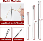 Ofargo Meat Trussing Needles, Roasting Trussing Needles for Lacing Roast Turkey, Chicken, Pork Skin, Whole Hog, Lamb, and Rotisserie Pig; Two of Each Size 4.9/5.7/7inch, 6pcs in All