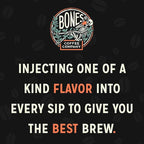 Bones Coffee Company Bananas Foster, Banana, Rum and Vanilla Flavored Coffee, Medium Roast Low Acid Arabica Beans Compatible with Auto drip and French Press Coffee Maker, 12 Oz Ground