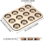 12 Cavity Donut Baking Pans Nonstick Donut Pan Carbon Steel Ring Donut Baking Tins Doughnut Pans Donut Molds Baking Pan