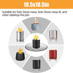 Round Fire Pit Mat Compatible with Solo Stove Mesa Accessories, 4-Layer Round Fire Proof Mat for Tabletop Fireplaces, Table Mat Small Under Grill Mats for Outdoor Grill Table Top Protection