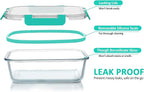 MCIRCO 8-Pack 30 oz Glass Meal Prep Containers - Airtight Glass Lunch Containers with Lids, Microwave, Oven, Freezer & Dishwasher Safe, Green