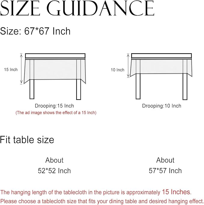 ISAENNE Designer Green Linen Square Table Cloth,Floral French Country Indoor Tablecloth,Stain Resistant Home Decor Tablecloths for Dining Kitchen Thanksgiving Christmas Party,67"*67"-Brune