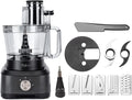 14-Cup French-Fry-Cutter Large Food-Processor - Large Feed Chute, Grey Color, Cheese Shredding, Meat Chopping, Shredding and Slicing, Mixing and Doughing, for Home Use