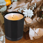 10 OZ Thick Candle Jars for Making Candles 15 Pcs, Empty Jars with Wood Lids for Candle Making, Sample Container, Black