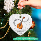 Custom Mandolin Player Christmas Ceramic Ornament 2025, Personalized Mandolin Xmas Ornament with Text Name & Year, Musical Instrument Christmas Tree Ornaments, Gift for Men Women Mandolinist
