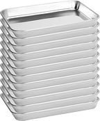 12 Pack Stainless Steel Baking Sheet Pans, 9" L × 7" W × 1" H Cookie Sheets for Toaster Oven, Rust-Resistant, Dishwasher Safe