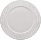 Mikasa Levi 40 Piece Bone China Dinnerware Set, Embossed Plates Bowls, Chip-Resistant, Lightweight, Elegant and Durable, Service for 8, White
