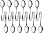 New Star Foodservice 58383 Shell Pattern, 18/0 Stainless Steel, Coffee Spoon, 4.6-Inch, Set of 12
