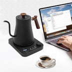 1200W Gooseneck Electric Kettle, Adjustable Temperature Constant Temperature Electric Kettle, 0.9L Pour Over Kettle for Coffee & Tea, Quick Heating, Stainless Steel Inner Lid (Black)