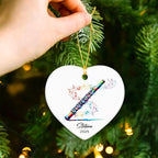 Customized Name & Year Flute Christmas Ceramic Ornament Gifts for Flutist, Flute Musician Christmas Ornaments Tree, Personalized Musical Instrument Lover Ceramic Keepsake 2025, Flutist Ornament Xmas