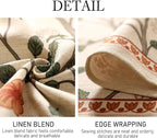 ISAENNE Designer Floral Table Cloth Rectangle,French Linen Light Beige Indoor Tablecloth,Fall Wrinkle Resistant Decor Tablecloths for Dining Thanksgiving Kitchen Party,55"*87"-Flora A
