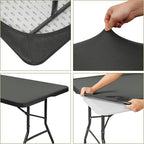10 Pack Stretch Fabric Table Top Cap Cover, fits 6' Tables, Spandex Table Covers Washable Elastic Rectangle Tablecloth Protector for Indoor Outdoor Party Picnic Wedding, Gray, 30" W x 72" L