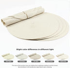 FunWheat Round Braided Placemats Set of 6 Place mats for Dining Tables Woven Heat Resistant Table Mats 15 inch (Ivory,6pcs)