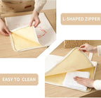 WiNDANCE Wide Zipper Access Beeswax Bread Bags for Homemade Bread - 2 Packs XL Reusable Organic Beeswax Linen Cotton Sourdough Bag, Homesteading Essentials Sourdough Bags with Zip to Keep Fresh