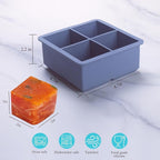 1/2 Cup Silicone Freezer Tray With Lid - Silicone Freezer Molds 2-Pack For meal prep & freezing of various sauces and other dishes, makes 8 perfect 1/2 cup portions cubes (Blue 2 Pack)