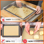 Silicone Baking Mat - 2 Pack Reusable Silicone Baking Sheet Liner for Oven - Half Sheet Nonstick Mat 16.5"x11.6" for Bread, Dough, Macaron, Cookie Cooking Liners for Kitchen Counter Bakery Supplies