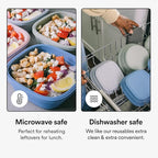 STOJO Collapsible Sandwich Box – 24oz, Reusable Food Storage Container, Silicone Bowl for Hot/Cold Food – Meal Prep, Lunch, Camping, Hiking – Dishwasher Safe (Set of 1, Sage)
