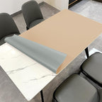 Leather Table Cover,1.8mm Thick,30x60 Inch Desk Cover,Large Desk Mat,Table Protector,Table Cover Protector,Craft Mats to Protect Table(Light Brown+Gray,30x60)