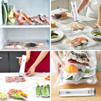 Vacuum Sealer for Food, with 15 Reusable Vacuum Bags, Handheld Vacuum Sealer with Auto-Stop、Detachable Filter and Visible Water Tank, Seal Meal Saver