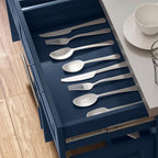 HOMCOM Rolling Kitchen Island Cart with Wheels, Portable Island Table for Kitchen with Stainless Steel Top, Adjustable Shelves, 2 Drawers, Spice, Knife and Towel Rack, Navy Blue