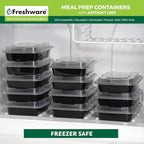 Freshware Meal Prep Containers [150 Pack] 1 Compartment with Lids, Food Storage Containers, Bento Box, BPA Free, Stackable, Microwave/Dishwasher/Freezer Safe (24 oz)