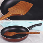 13.7" Long Wooden Spoons for Cooking and Wooden Spatulas for Cooking, Non-Stick Wooden Kitchen Utensils Set