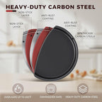 KITESSENSU Baking Pans Sets, Nonstick Bakeware Sets 7-Piece with Round/Square Cake Pan, Loaf Pan, Muffin Pan, Cookie Sheet, Roast Pan, Cooling Rack, Carbon Steel Bake Set