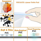 NECAUX Custom 40 x 87 Inch Frosted Table Cover Protector, 1.5mm Thick Wood Grain Transparent Table Pad Non-Slip Tablecloth Plastic Protective Pad for Dining Room Table Conference Table Trainning Table