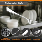 24 Pieces Dinner Forks Set,8" Forks,Food Grade Stainless Steel Dinner Forks,Fine Fork Set for Home,Kitchen,Restaurant,Mirror Polished and Dishwasher Safe