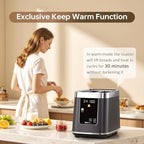 Mecity 2 Slice Toaster with Touch Screen & Auto Lift, Stainless Steel Cool-Touch Toaster with 8 Bread Settings, 5 Shade Levels, 1200W High Power, Keep Warm & Reheat Function, Metallic Grey, 120V