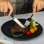 Alata 6-Piece Steak Knives Set, 4.7 Inch with Serrated Edge Razor-Sharp Dinner Knives, Full-Tang Construction, Dishwasher Safe