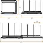 Adjustable 2.2in Pan Organizer Rack - for Pots,Pans,Cutting Boards,Cookie Sheets & Muffin Pans with 6 Slots,Non-Slip