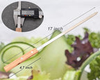 17-Inch Large Metal Barbecue Skewers,HONSHEN Heavy Stainless Steel 3/8 Inch Wide Blade with Hardwood Handle Long Flat BBQ Skewers for Grilling Meat,Chicken,Shrimp,Vegetables-Set of 12 (17 INCH)