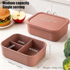 Custom Silicone Bento Box | Personalized Lunch Box with Engraved Name/Logo | Lunch Containers for Work Travel Outdoor with 3 Compartment
