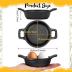 4 Pcs Small Cast Iron Skillets Set - Mini 4 x 1.2 Inches Skillet Ramekins With Handle - Black Serving Dishes Round Pan Oven Safe Cookware for Kitchen Picnic