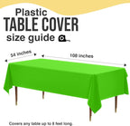 Exquisite 66% Thicker Premium Plastic Table Cloth Rectangle Table Cover 0.5 Mil 6 Pack Lime Green Table Cloth 54 Inch x 108 Inch Disposable Tablecloth Won't Tear Easily Like Cheap Thin Brands