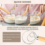 Danish Dough Whisk Bread Mixer，2 Pack Premium Stainless Steel Dutch Whisk With a Dough Scraper for Bread, Pastry or Pizza Dough - Perfect Baking