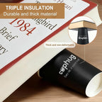 100 Pack 16 oz Coffee Cups,Disposable Hot Drink Paper Cups with Lids & Sleeves - 16 Ounce Black Party Cups Perfect for Hot Beverages, Party, Office, and Home Use