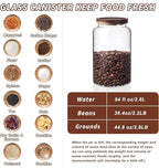 Glass Storage Jar with Lids Thicken Glass Coffee Canister Borosilicate Glass Food Containers for Spice Ground Nut Pasta Sugar Candy Tea (2800ml/94oz-2 PACK(No spoon))