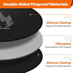 36" Fire Pit Mat for Solo Stove Bonfire: Round Fireproof Under Grill Mat Heat Insulated Indoor Fireplace Pad Protector for Decks, Patios, Grass, BBQ Smoker, Portable Reusable Oil-Proof and Waterproof