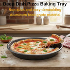 12 Inch Deep Dish Pizza Pan for Oven, 2 Pack Nonstick Round Heavy Duty Aluminum Pizza Baking Tray(4cm Deep), Restaurant Style Pizza Pan with Rolled Edge & Warp Resistant (Thickened Crisper Pan)