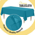 Exquisite 66% Thicker Premium Plastic Table Cloth Rectangle Table Cover 0.5 Mil 12 Pack Turquoise Table Cloth 54 Inch x 108 Inch Disposable Tablecloth Won't Tear Easily Like Cheap Thin Brands