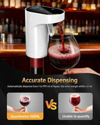 5-in-1 Electric Wine Decanter with Aerator,Digital Alcohol Bottle Dispenser Adjustable Dosing,Smart Whiskey Pourer, Liquor/Spirits Pump Automatic,Nice Gifts for Women Men Mom Dad Husband Boss (White)