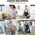 Men Women Apron, Adjustable Neck with 2 Pockets - Chef Apron for Cooking - Mom Dad Gift for Christmas, Birthday