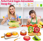 Zyphora 5-Piece Avocado Saver and Tomato Holder Set – 4 Reusable Silicone Food Storage Containers + 1 Fruit Peeler, Stretch Pods for Fruit & Veggie Storage