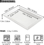 18" x 12" Large Serving Platters Set of 2, Porcelain Heavy-Duty Large Serving Trays, White Rectangular Plates for Turkey, Food, Fruit, Party, Wedding, Christmas, Chip and Scratch Resistant