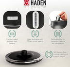 Haden Heritage 2 Slice Wide Slot Stainless Steel Toaster Bundled with 1.7 Liter Stainless Steel Electric Water Kettle, Black & Chrome