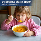 100-Pack Clear Plastic Spoons Disposable BPA-Free Heat Resistant Utensils for Catering & Events -Spoons Heavy Duty Bulk,plastic disposable for Party Supplies