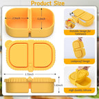 4 Pack Silicone Snack Containers with Lids, Double Compartment Snack Containers for Sauce, Reusable Silicone Food Storage Box for School Lunch Office Travel